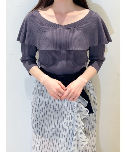 「SNIDEL」 半袖ニット ONE SIZE パープル レディース