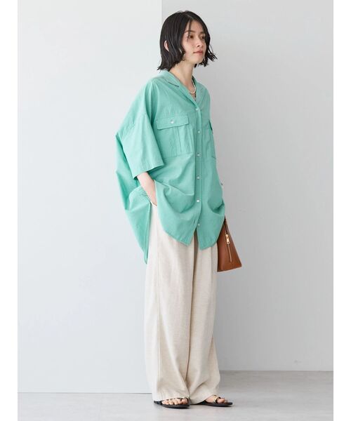 「AMERICAN HOLIC」 7分袖チュニック M カーキ レディース