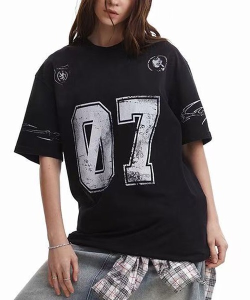 マルシィ ロゴゲームシャツ ブラック セール】【88】【STARTER/スターター】ブランドロゴ 裾ドロスト ゲーム