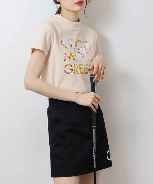 CECIL McBEE（セシルマクビー） tシャツ 半袖 FLOWER LOGO MOCK NECK