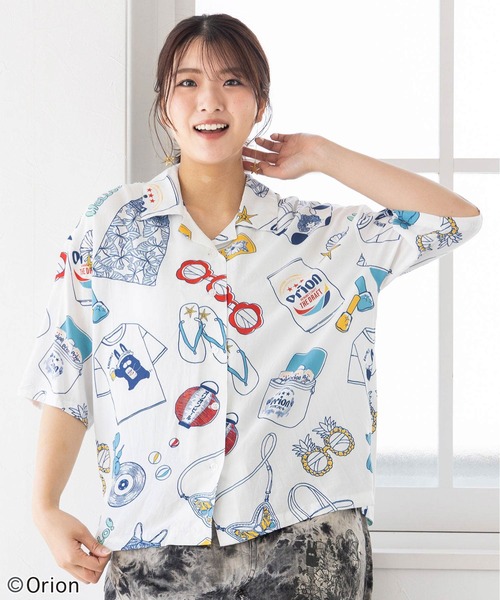 ブラウス シャツ 152728：orion×ScoLar リゾート柄シャツ レディース