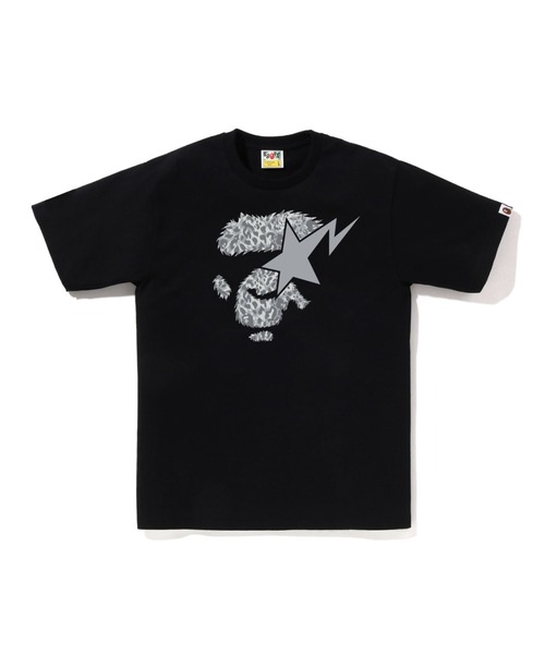 エイプ Tシャツ A BATHING APE tシャツ WILD LEOPARD PATTERN FACE STA TEE