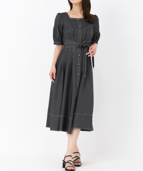 【Munsingwear】美品♡モックネックワンピース サイドロゴ ブラック M チェーンロゴ刺繍ロンT | Miiakiis Official Store