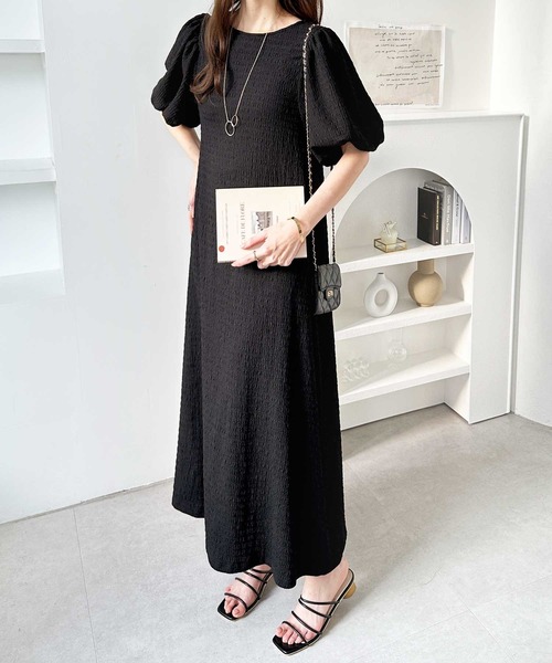 「GeeRA」 半袖ワンピース MEDIUM チャコール レディース_画像2