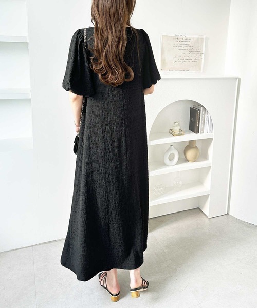 「GeeRA」 半袖ワンピース MEDIUM チャコール レディース_画像4