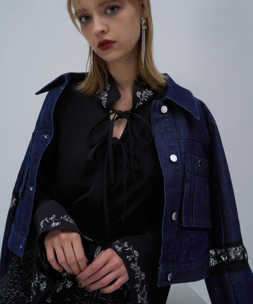 HARE（ハレ） ブラウス シャツ 2WAYフラワーシシュウブラウス(HARE