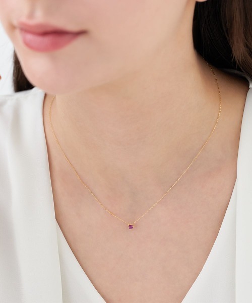 ネックレス 「1月誕生石」 K10イエローゴールド 一粒 ネックレス レディースの画像