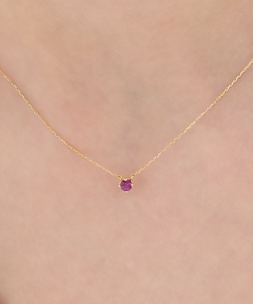 ネックレス 「1月誕生石」 K10イエローゴールド 一粒 ネックレス レディースの画像