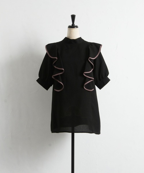 「tocco closet」 半袖ブラウス M ブラック レディース_画像3