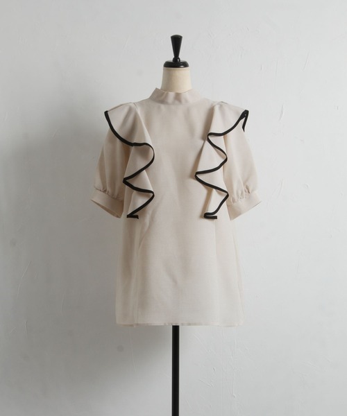 「tocco closet」 半袖ブラウス M ブラック レディース_画像4