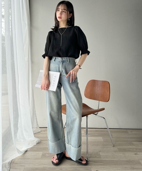 「classicalelf」 半袖カットソー LARGE アイボリー レディース_画像2