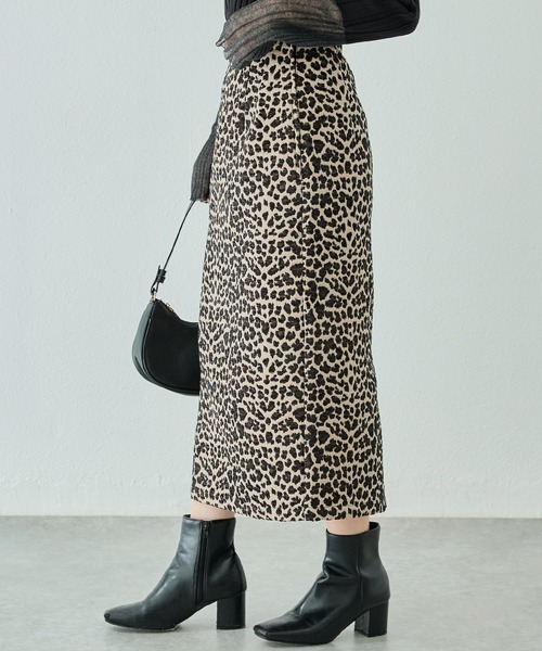 LAVEANGE（ラビアンジェ） スカート レオパードジャガードスカート