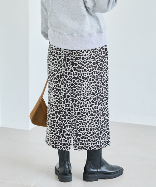 LAVEANGE（ラビアンジェ） スカート レオパードジャガードスカート