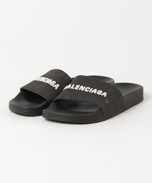 BALENCIAGA ブラックサンダル BALENCIAGA（バレンシアガ） フラットサンダル 24cm ブラック