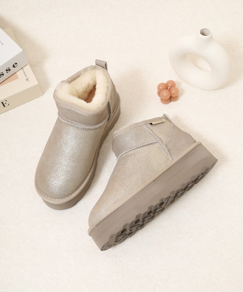 FUNALIVE（ファンアライブ） ブーツ L.B.Evans Dede 厚底ムートン