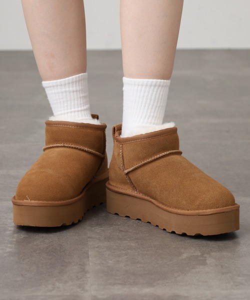 FUNALIVE（ファンアライブ） ブーツ L.B.Evans Dede 厚底ムートン