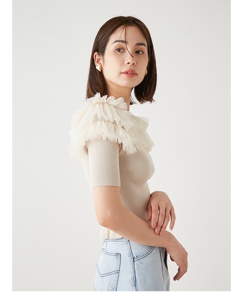 「SNIDEL」 半袖ニット FREE ブラック レディース_画像10