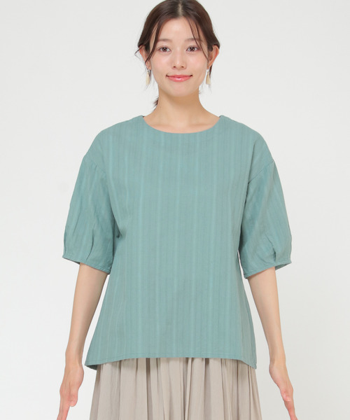「LBC」 半袖ブラウス M ミント レディース_画像2