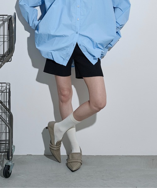 THE Yon パンツ リブニットバイカーパンツ レディース : ZOZOTOWN