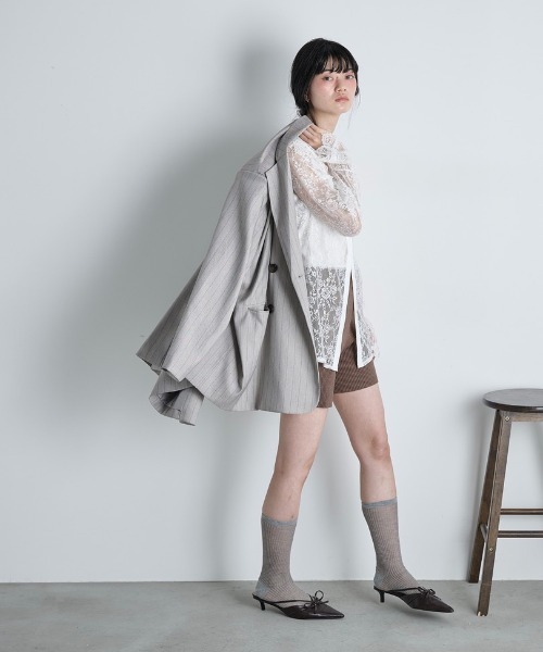 THE Yon パンツ リブニットバイカーパンツ レディース : ZOZOTOWN