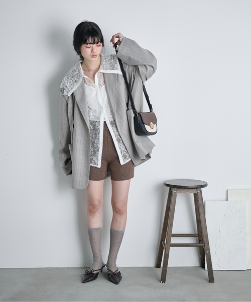 THE Yon パンツ リブニットバイカーパンツ レディース : ZOZOTOWN