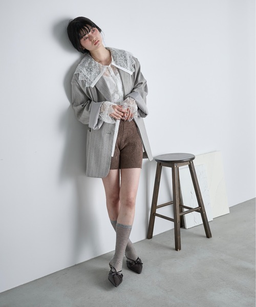 THE Yon パンツ リブニットバイカーパンツ レディース : ZOZOTOWN
