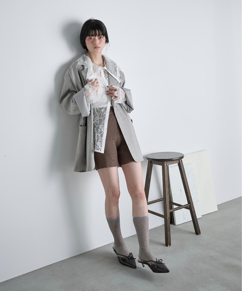 THE Yon パンツ リブニットバイカーパンツ レディース : ZOZOTOWN