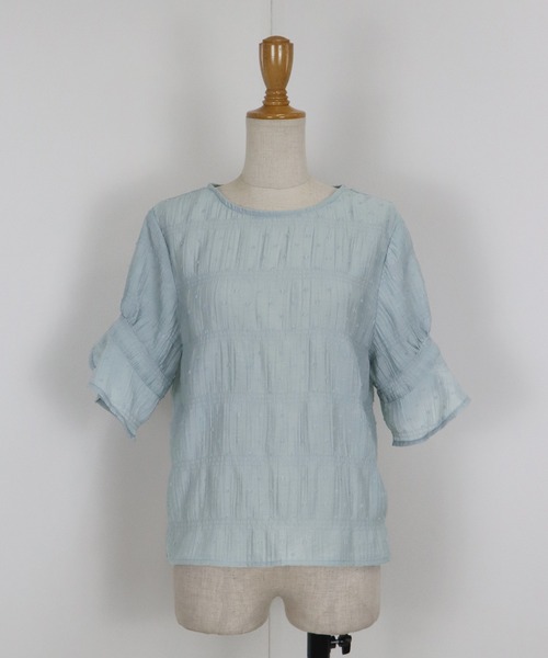 「BLUEEAST」 半袖ブラウス MEDIUM ベージュ レディース_画像3