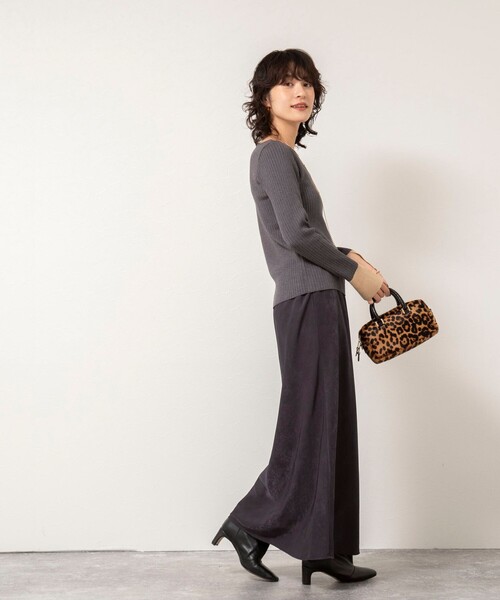 ノーリーズソフィー（NOLLEY’S sophi）/ウォッシャブルスエードサテンナロースカート NOLLEY'S Sophi（ノーリーズソフィー） スカート ウォッシャブル