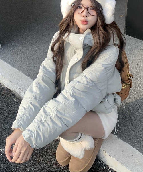 アイボリー フード付きダウンジャケット KOBE LETTUCE（神戸レタス） ダウンコート ダウンジャケット フード