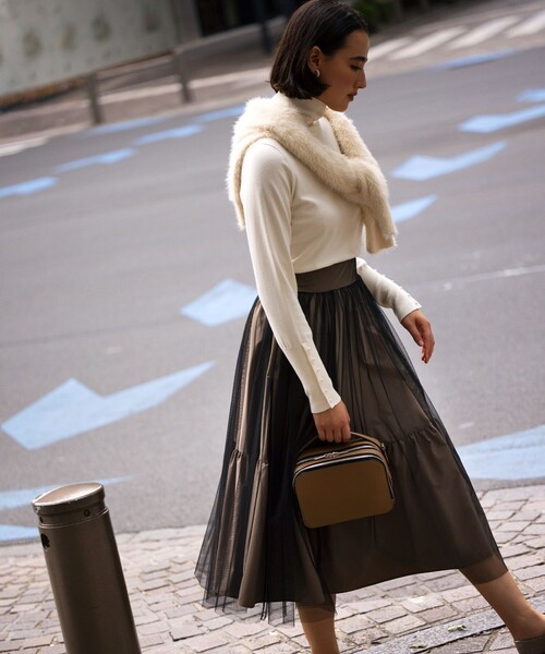 「組曲」 長袖ニット 2 グレー レディース_画像3