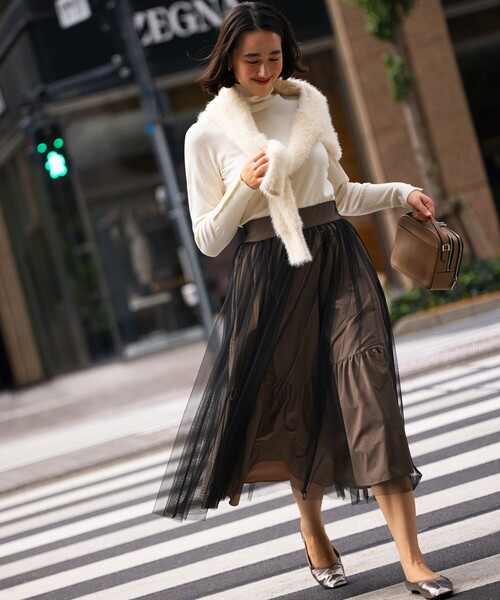 「組曲」 長袖ニット 2 グレー レディース_画像4