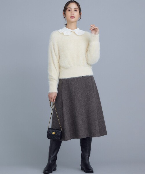 「組曲」 長袖ニット 2 グレー レディース_画像6