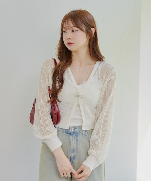 「continuer de NICE CLAUP」 ニットカーディガン FREE ブラック レディース_画像3