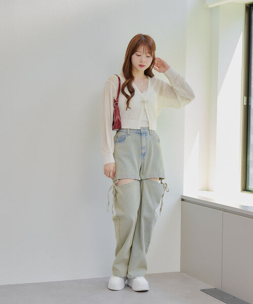 「continuer de NICE CLAUP」 ニットカーディガン FREE ブラック レディース_画像6