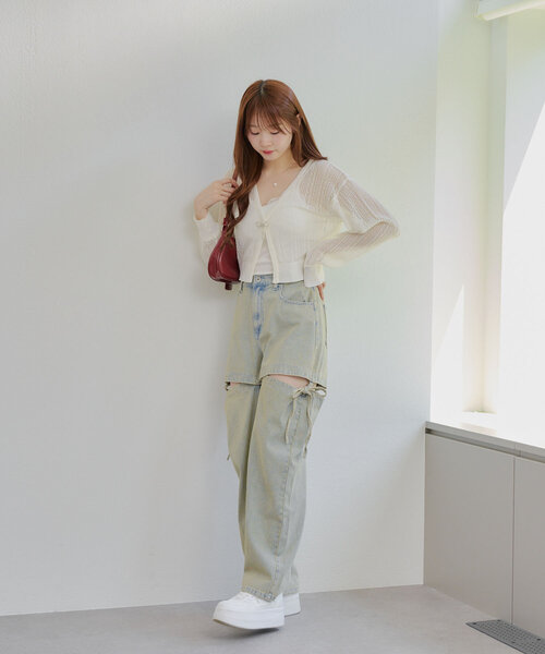 「continuer de NICE CLAUP」 ニットカーディガン FREE ブラック レディース_画像7