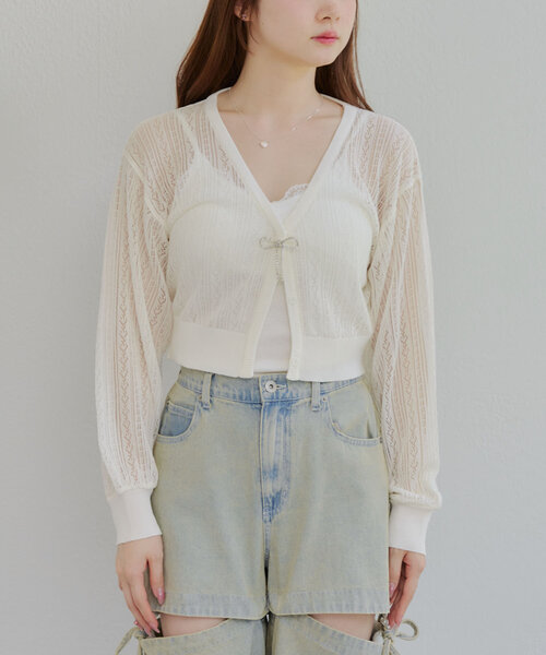 「continuer de NICE CLAUP」 ニットカーディガン FREE ブラック レディース_画像9