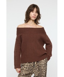 MOUSSY（マウジー） ニット セーター OVER RIB オフショルダー