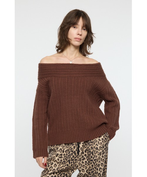 MOUSSY（マウジー） ニット セーター OVER RIB オフショルダー