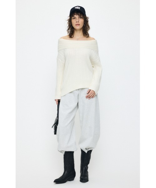 MOUSSY（マウジー） ニット セーター OVER RIB オフショルダー