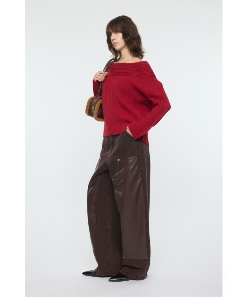MOUSSY（マウジー） ニット セーター OVER RIB オフショルダー