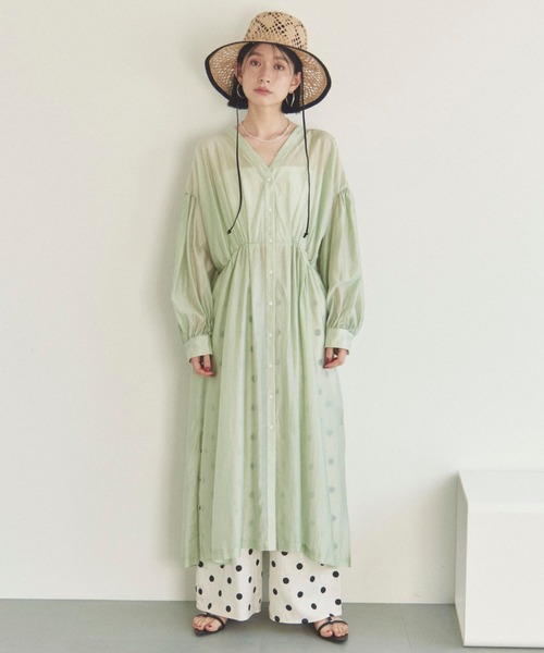 「DOUX ARCHIVES」 長袖ワンピース FREE ブラウン レディース_画像2