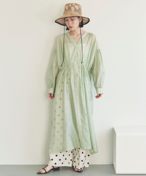 「DOUX ARCHIVES」 長袖ワンピース FREE ブラウン レディース_画像3