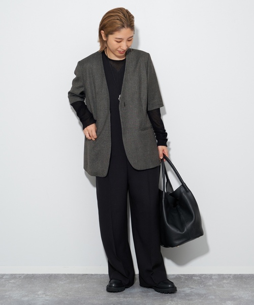 【美品】Plage ノーカラージャケット ショートコート サイズ36 プラージュ plage（プラージュ） ノーカラージャケット 36 グレー レディース