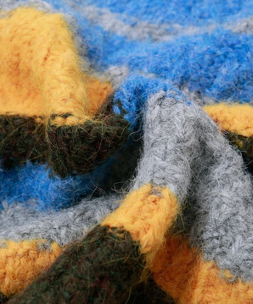 ニット セーター マルチボーダー柄ニットプルオーバー レディース