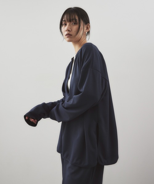 「HANNE」 長袖カットソー FREE ネイビー レディース_画像2