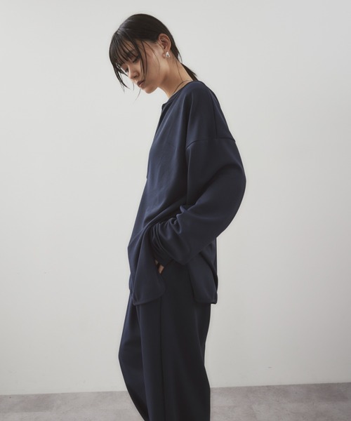 「HANNE」 長袖カットソー FREE ネイビー レディース_画像4