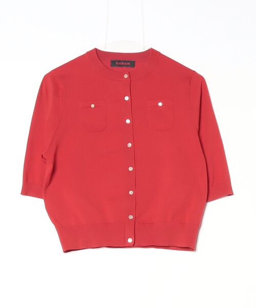 CAbAn レッド カーディガン XS CABaN（キャバン） ニットカーディガン S レッド レディース
