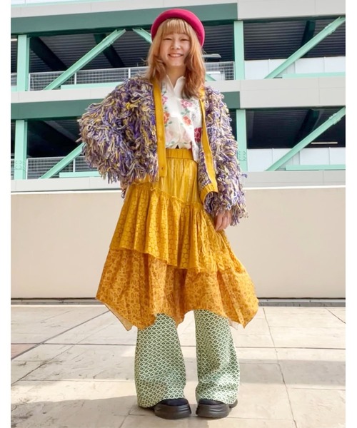 「チャイハネ」 カーディガン FREE レッド レディース_画像7