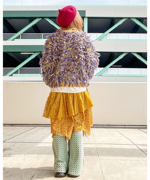 「チャイハネ」 カーディガン FREE レッド レディース_画像8